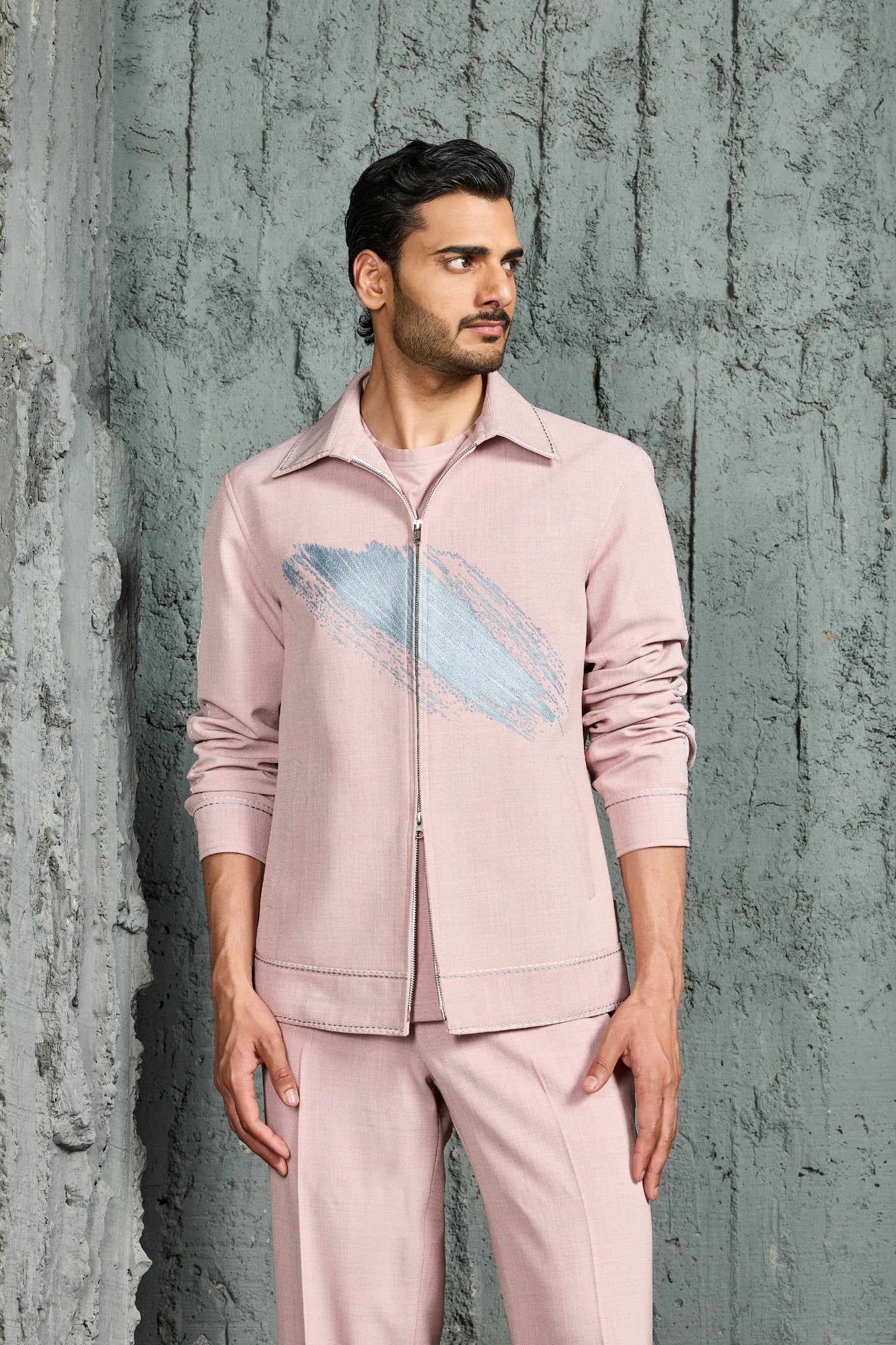 Bubblegum Pink Paint Strokes Shacket Set