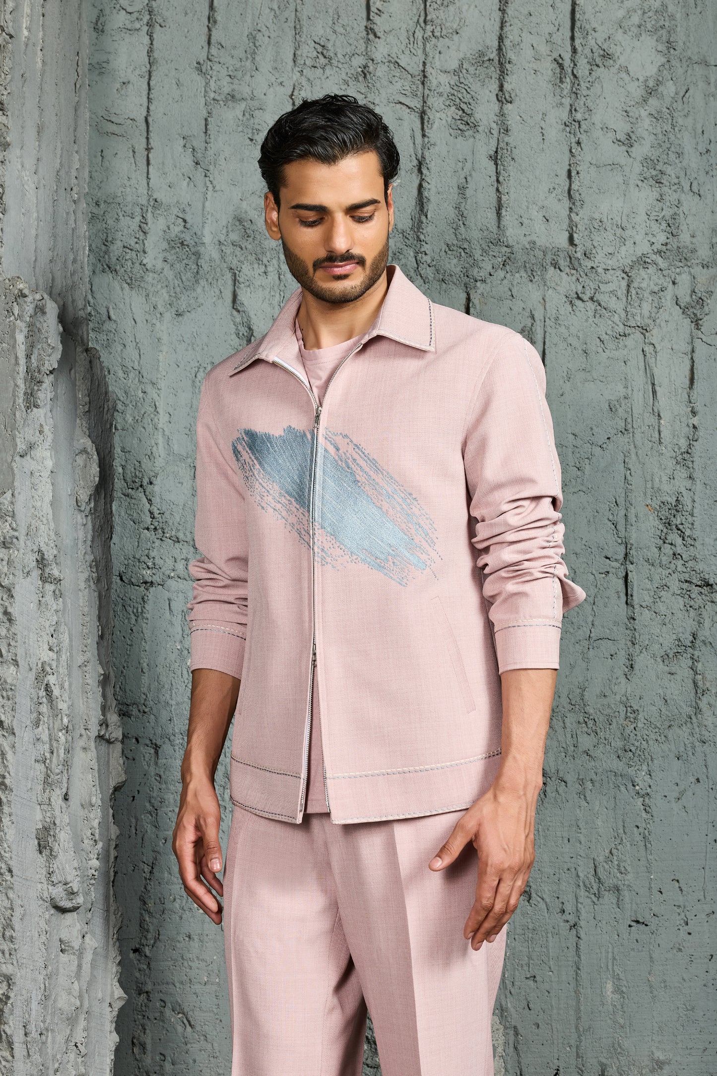 Bubblegum Pink Paint Strokes Shacket Set