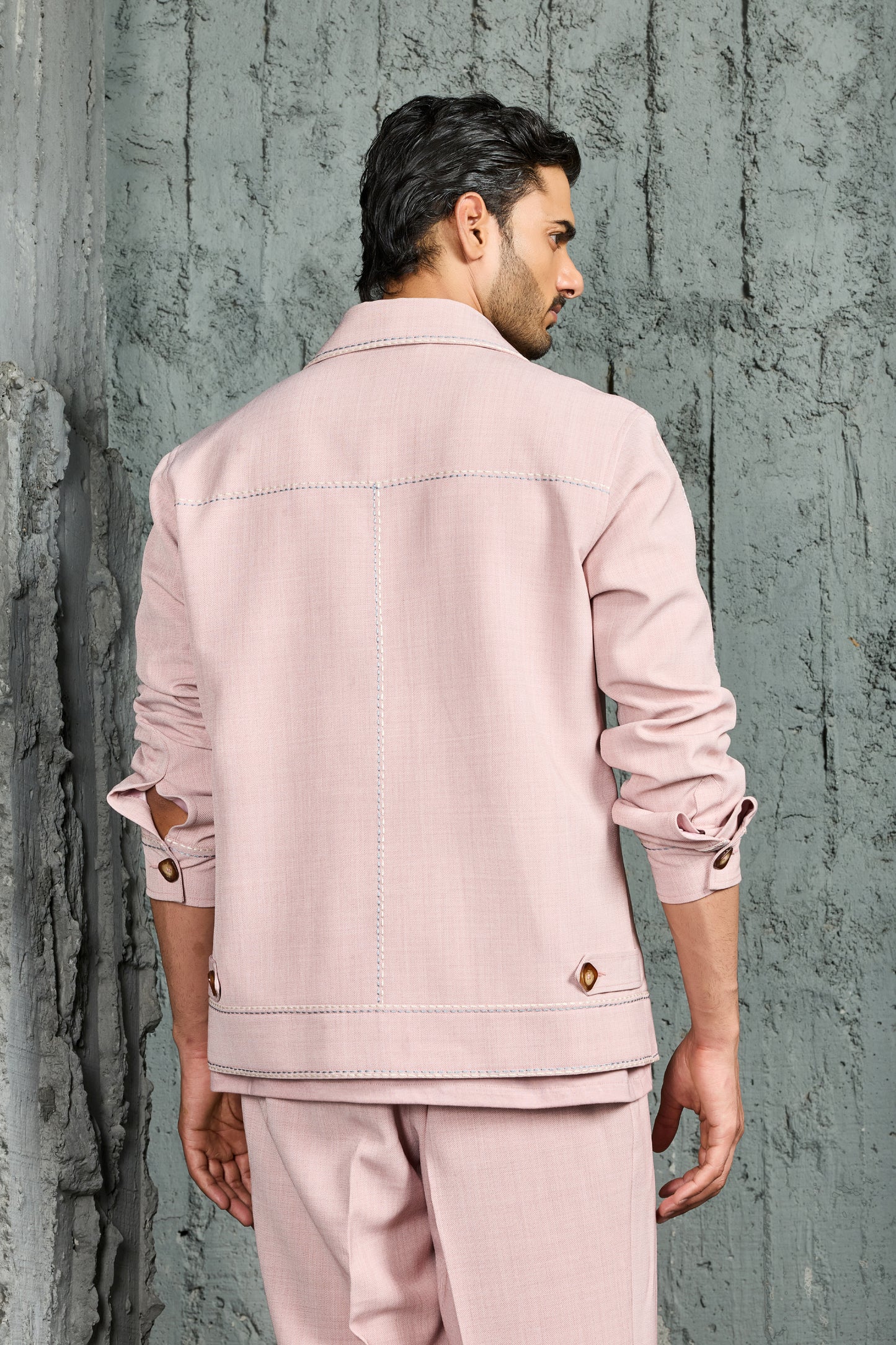 Bubblegum Pink Paint Strokes Shacket Set
