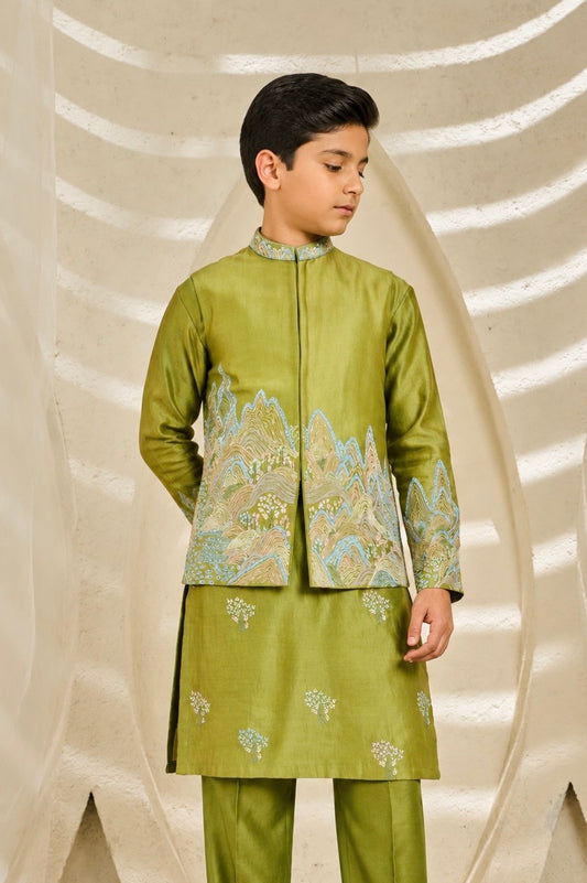 Green Alpine Waistcoat Set