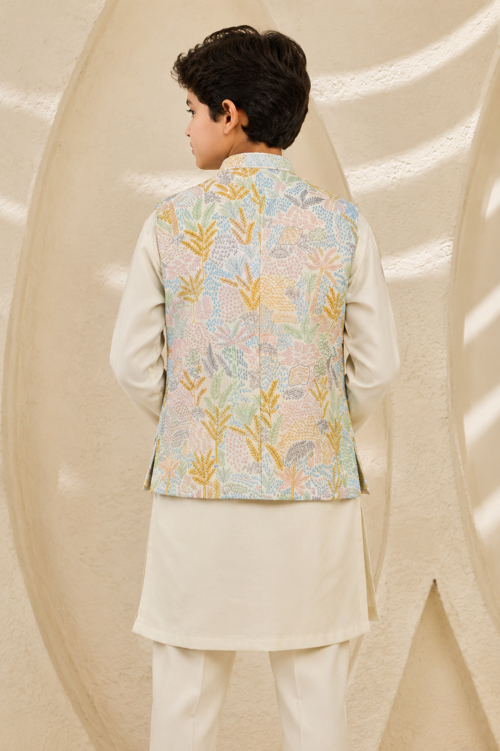 Off-white Serene Garden Waistcoat set