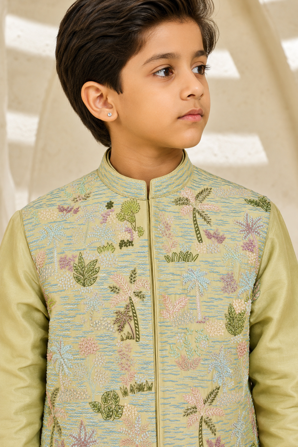 Mint Serene Garden Waistcoat set