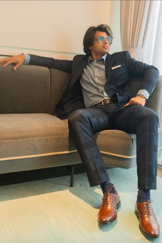 Neeraj Chopra in Blue Suit