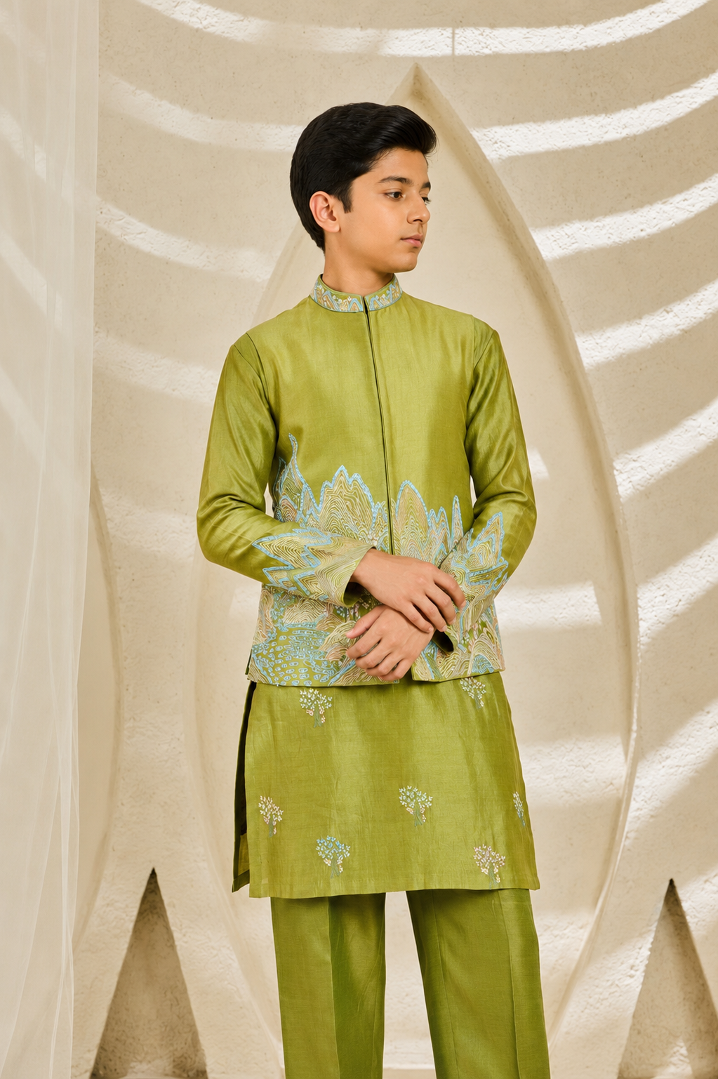 Green Alpine Waistcoat Set
