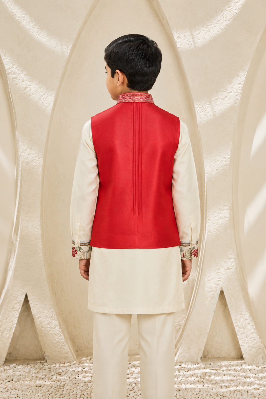 Scarlet Bloom Waistcoat Set