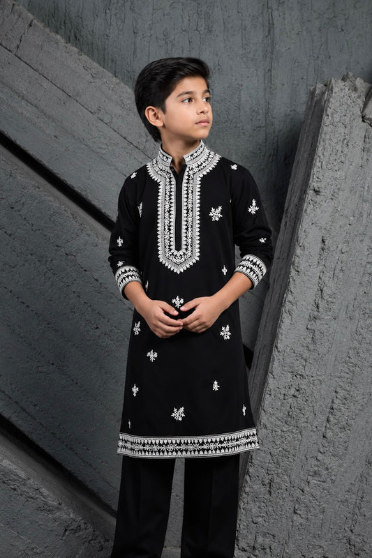 Black Shadow Dori Kurta Set