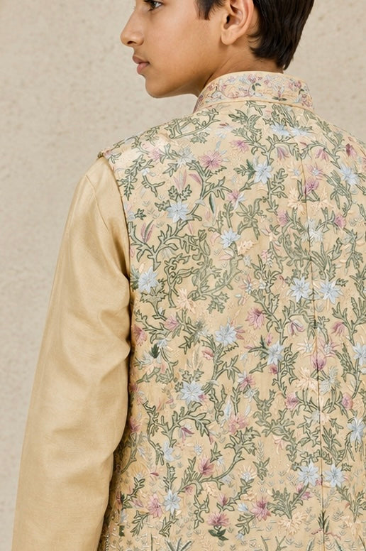 Beige Tropica Waistcoat Set