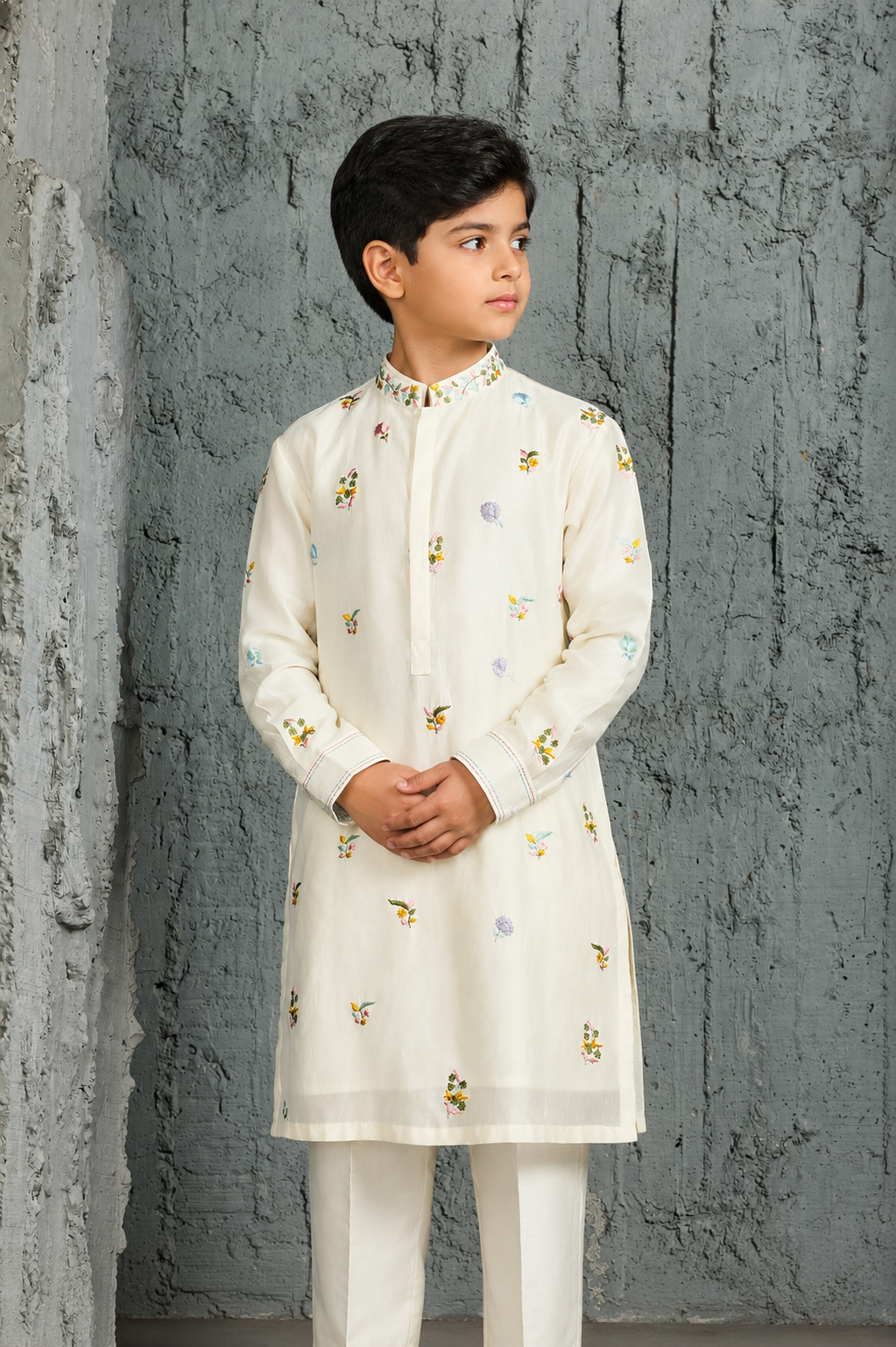 Ivory Gulmohar Bloom Waistcoat Set