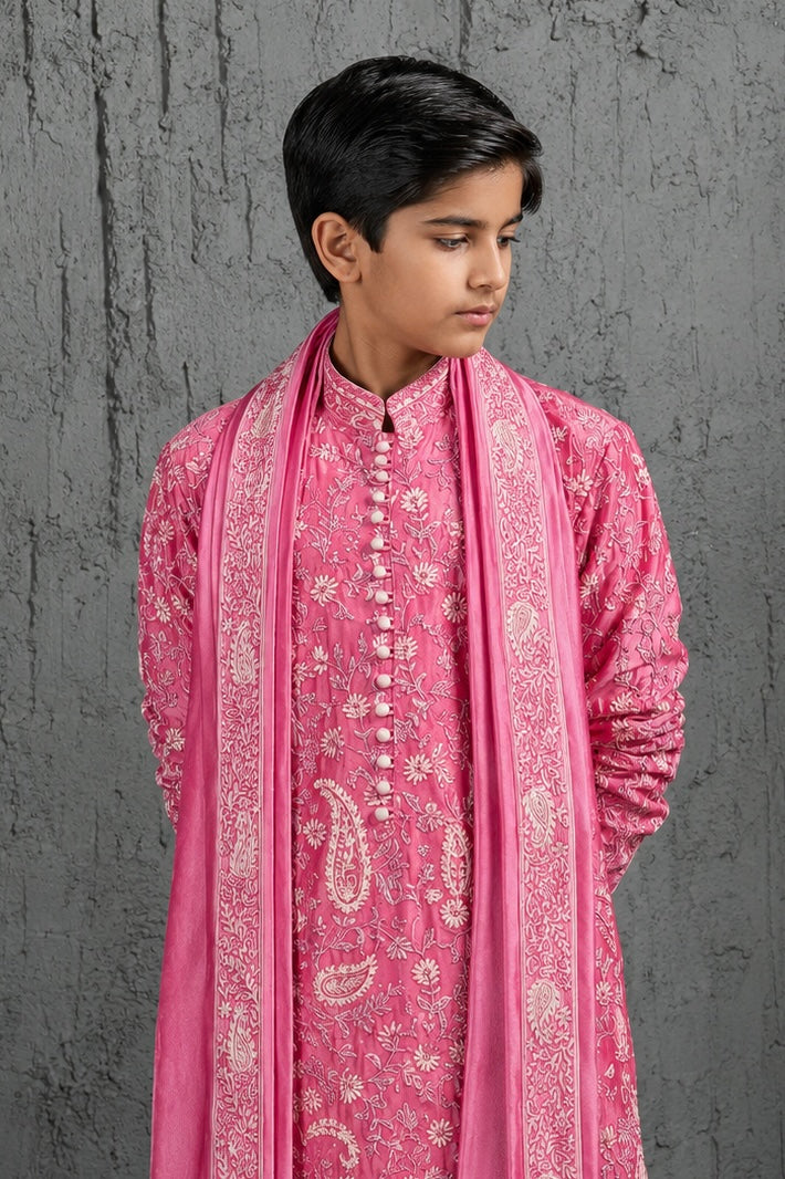 Gulnaar Pink Kurta Set