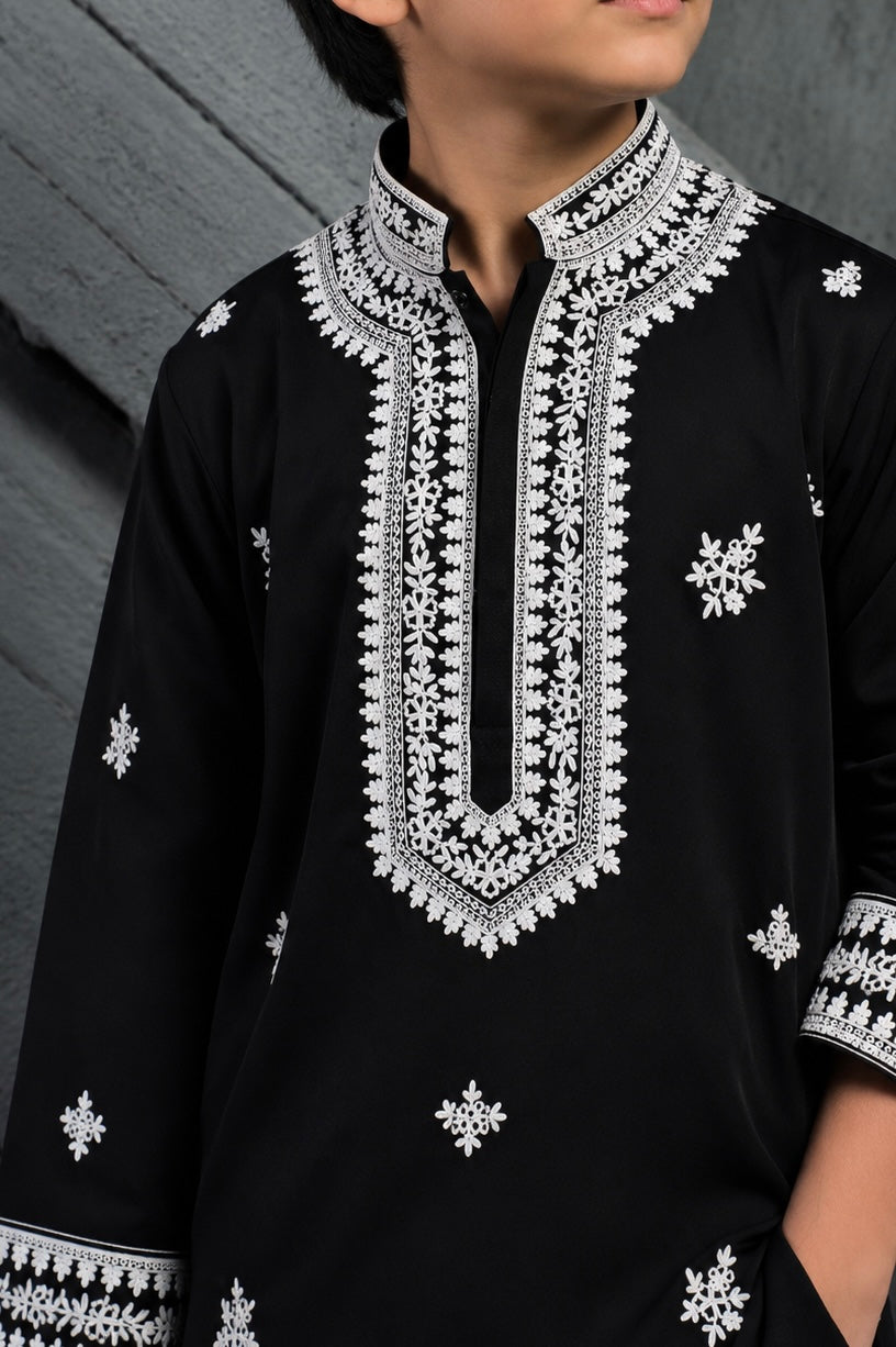 Black Shadow Dori Kurta Set