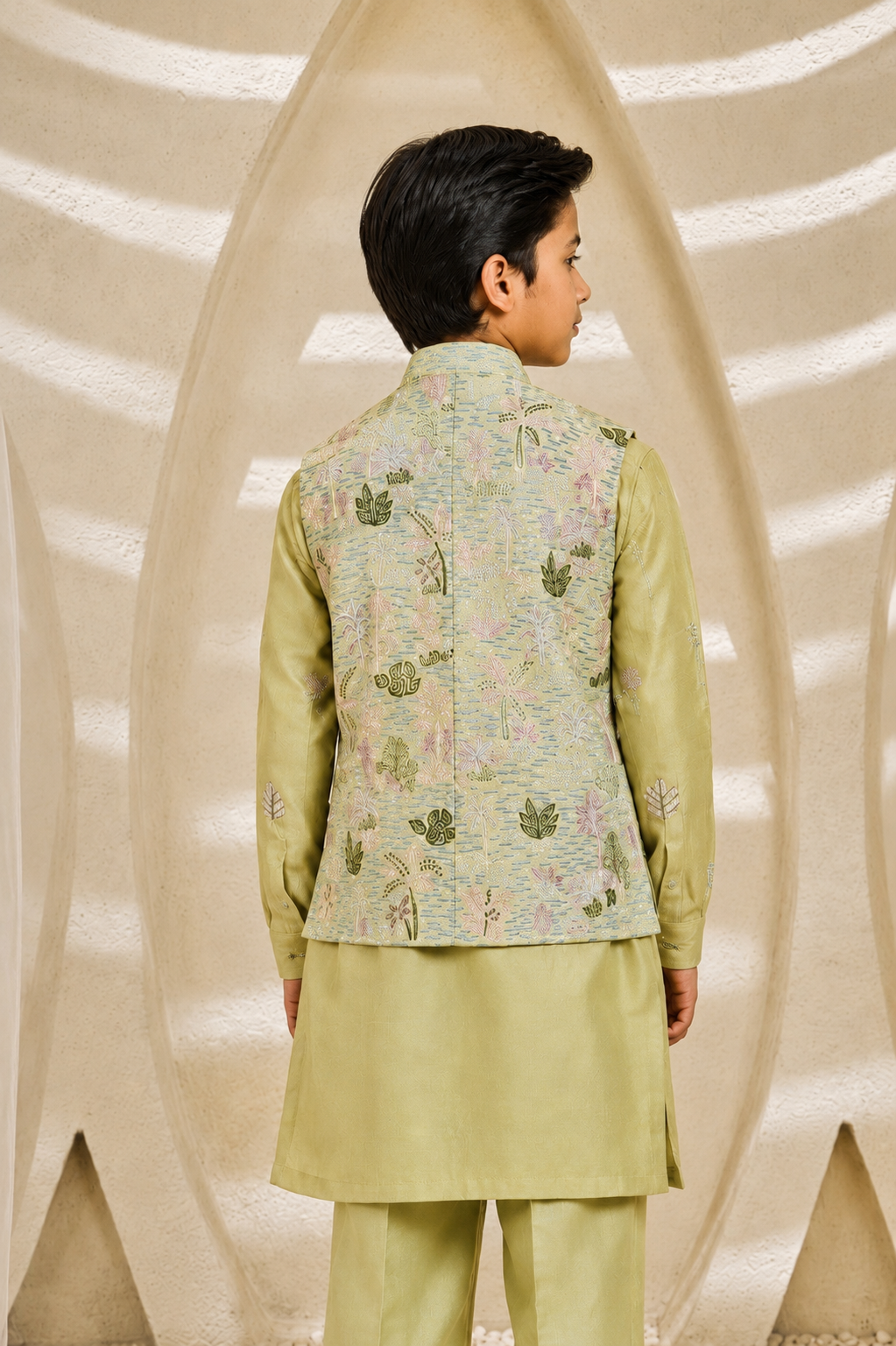 Mint Serene Garden Waistcoat set