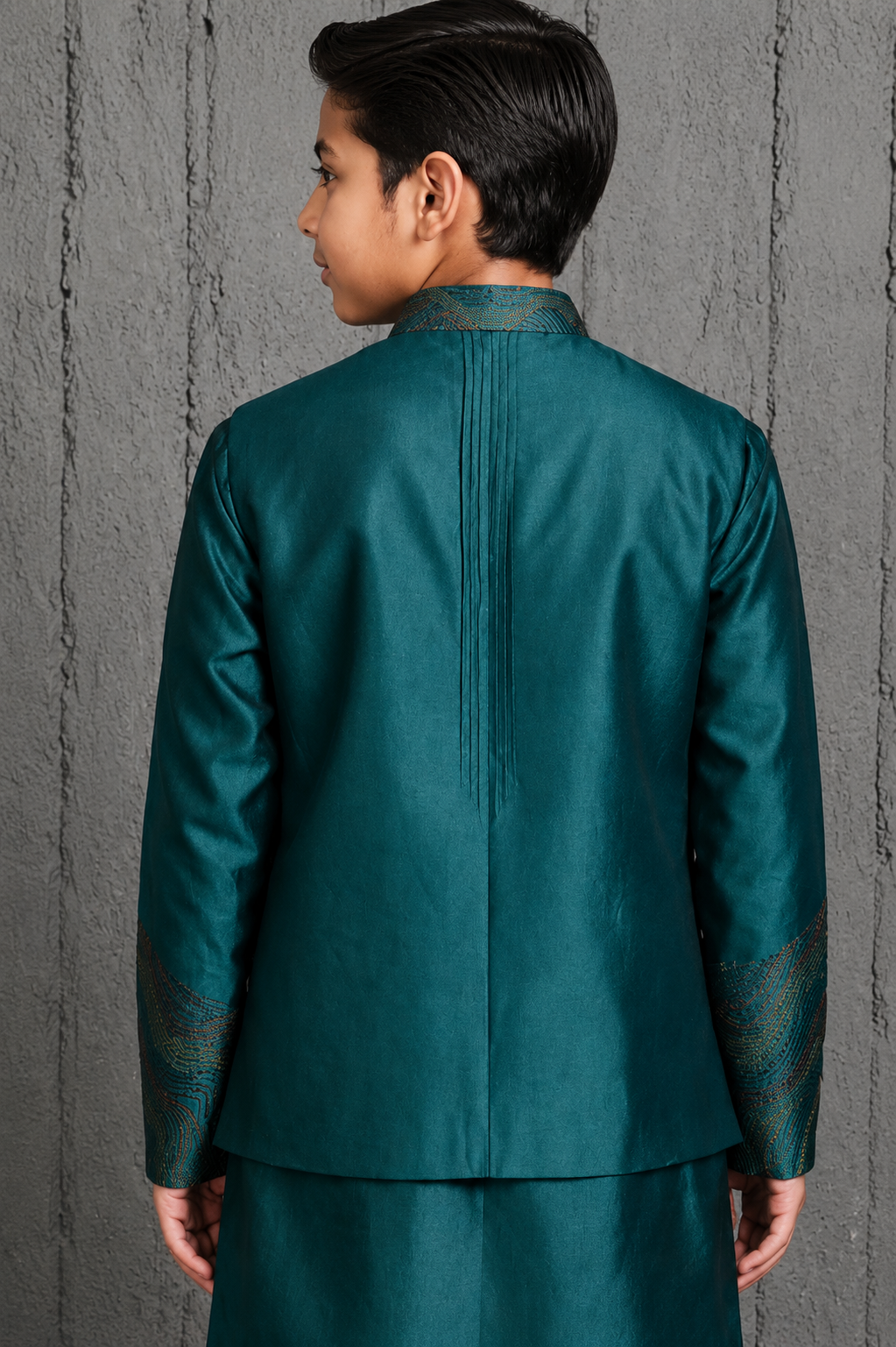Green Wave Waistcoat Set