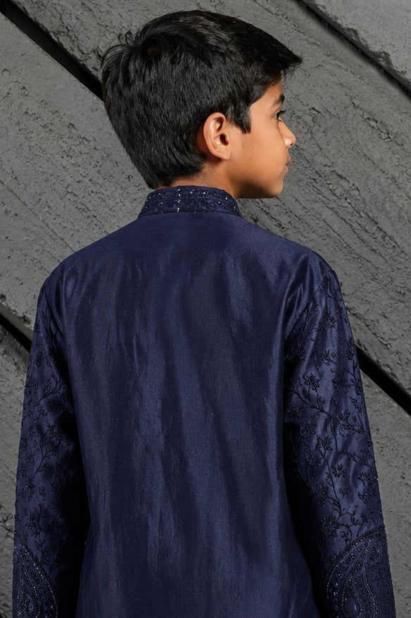 Azure Blossom Embroidered Kurta Set