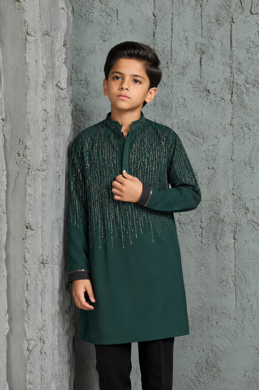Mehfil Green Embroidered Kurta Set