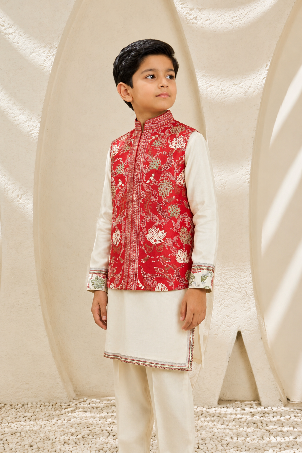 Scarlet Bloom Waistcoat Set