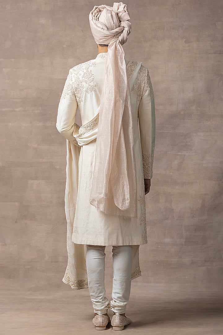 Grey Sherwani With Placement Work