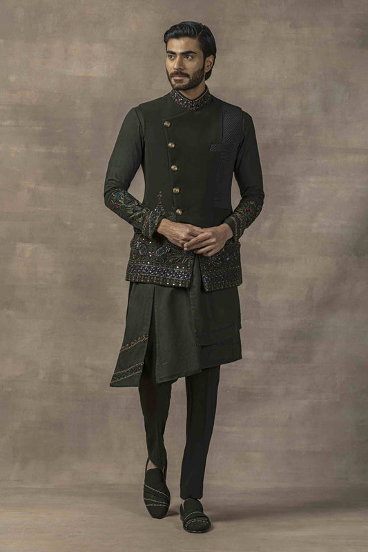 3D Embroidery Waistcoat Set