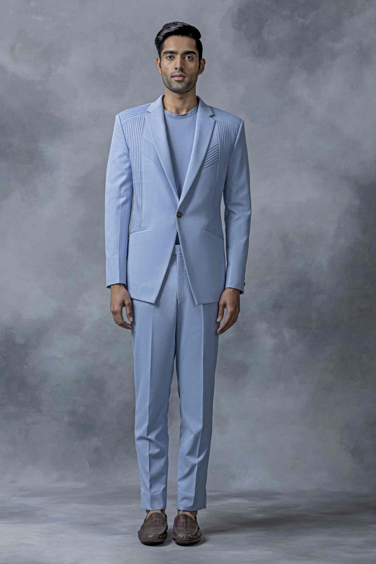 Sky Blue Blazer Set – Sarab Khanijou - Main Image
