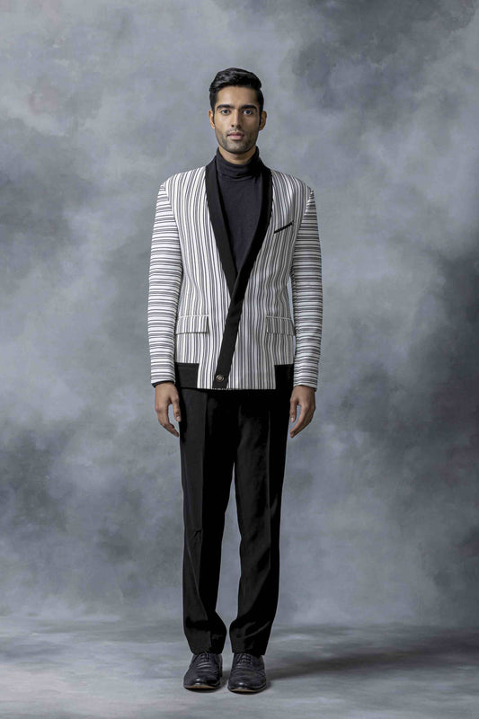 Black And White Knitted Jacket