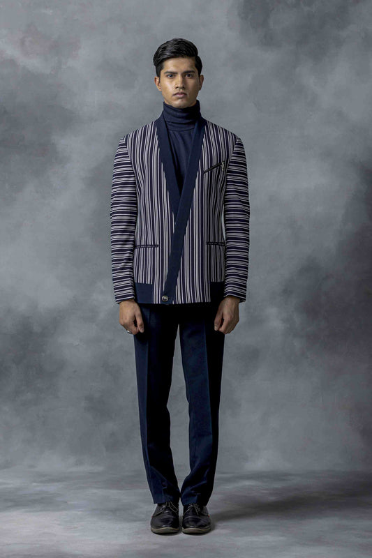 Blue And White Stripped Blazer
