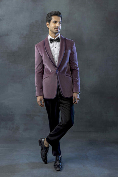 Purple Tuxedo With Satin Detailing