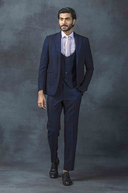 Classic Blue Check Suit