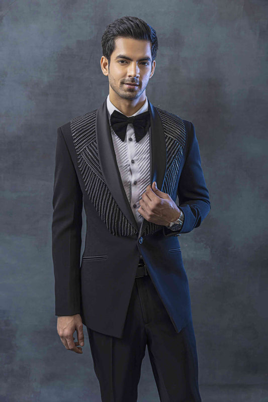 Black Tuxedo With Chain Embellishment