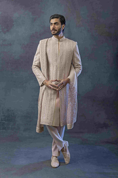 Dusty Mirror Work Sherwani