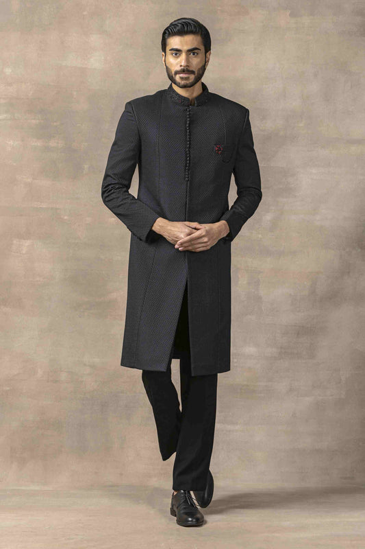 Black Jacquard Indo-Western