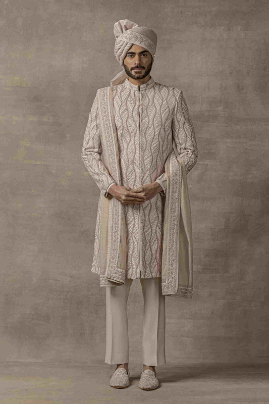 Dusty Rose Wave Sherwani
