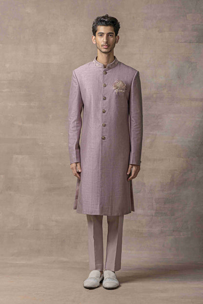 Dhagai Lavender Sherwani Highlighted With Thread