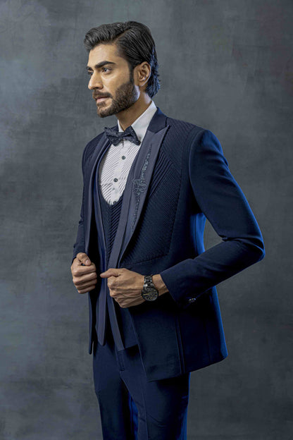 Blue Tuxedo With Satin Collar