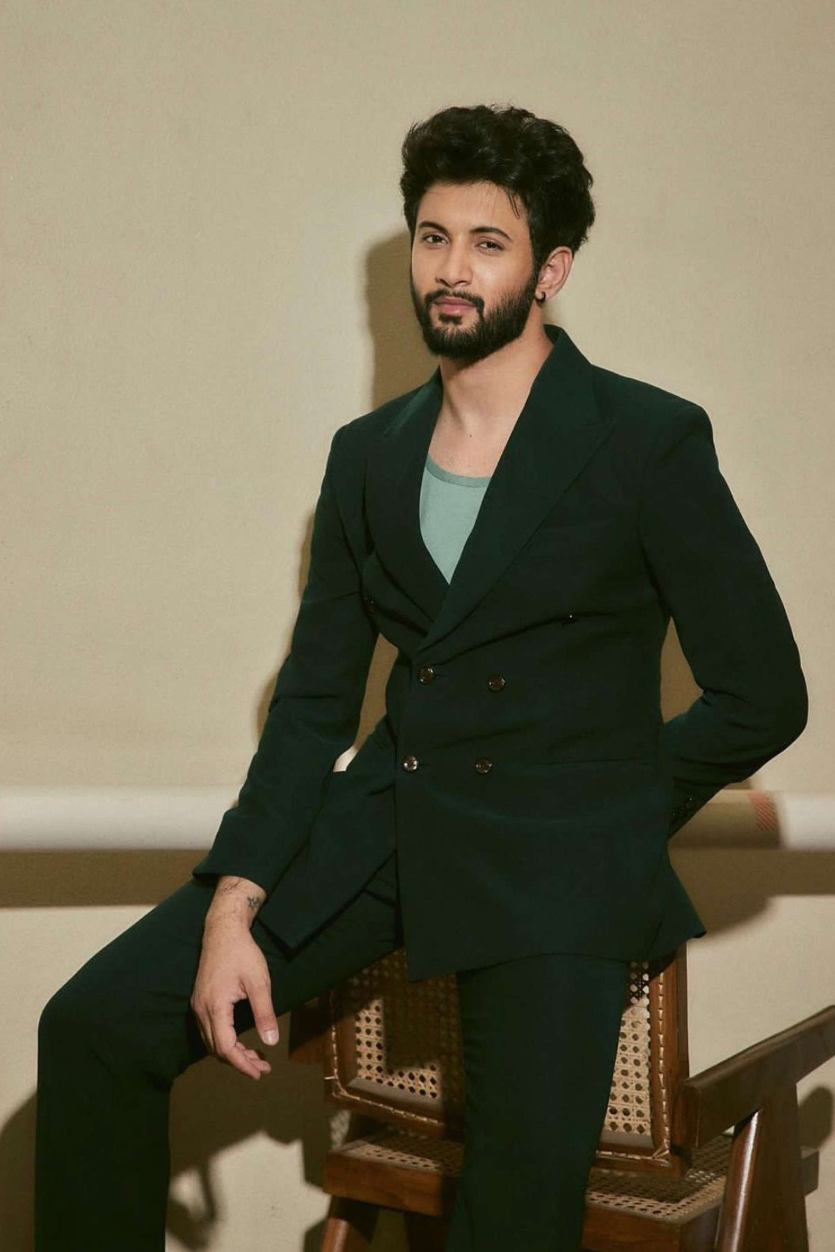 Rohit Suresh Saraf in Olive Green Double Breasted Suit