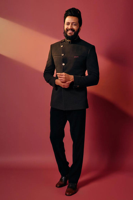 Riteish Deshmukh in Black bandhgala set