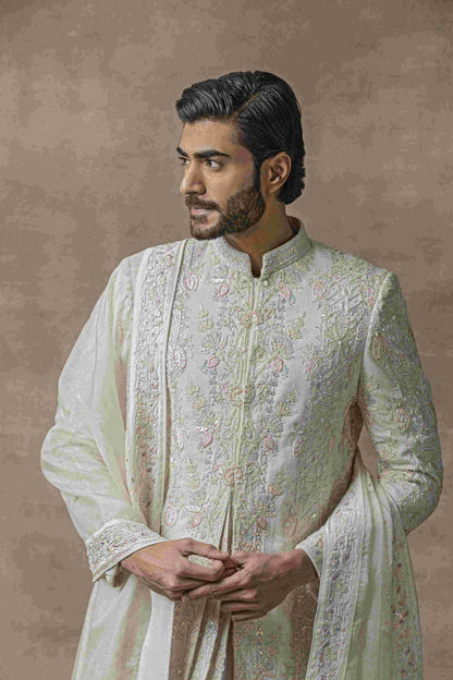 Front Cut Pearl Sherwani